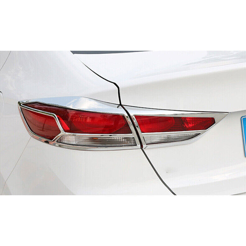 4x for Hyundai for Elantra 2017-2018 Chrome ABS Rear Tail Light Frame Cover Trim Set