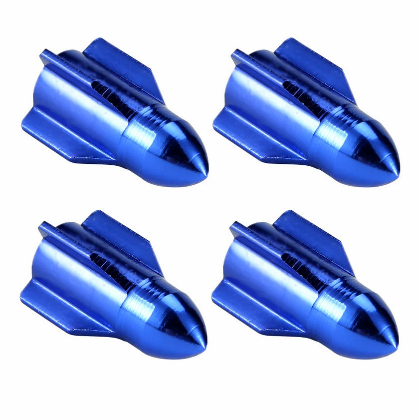 4-piece car tire valve cover rod air dust cover dustproof blue rocket for Audi