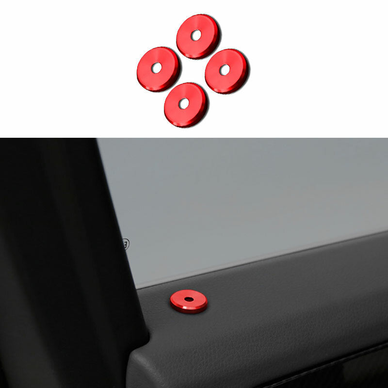 Red aluminum alloy door lock bolt ring protective sleeves are suitable for Porsche for Cayenne 2018 - 2021