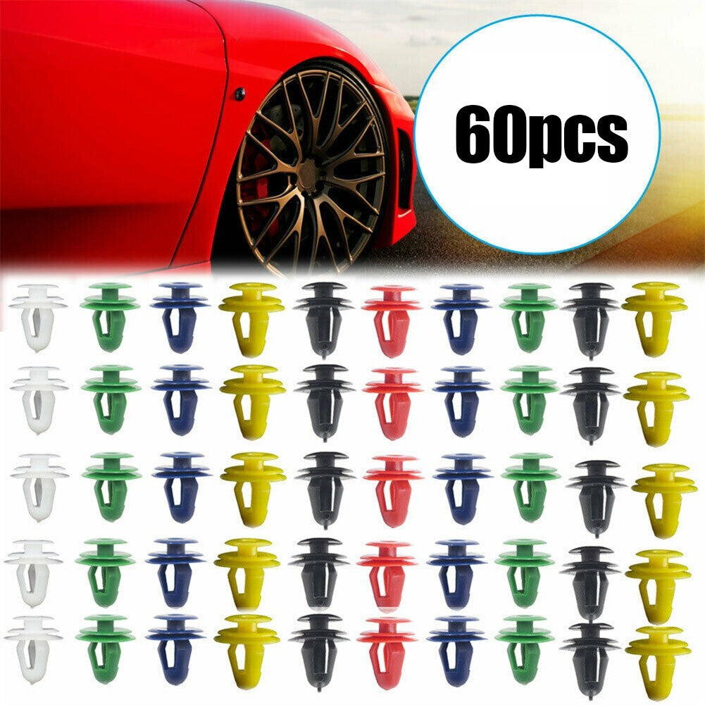 60Pcs/set Car Door Panel Clips Fixing Fastener Plastic Replacement Parts 6 Sizes