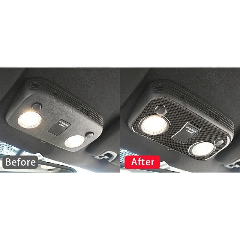 Carbon Fiber Reading Light Panel Decor Sticker Cover for Ford for Mustang 2015-2019