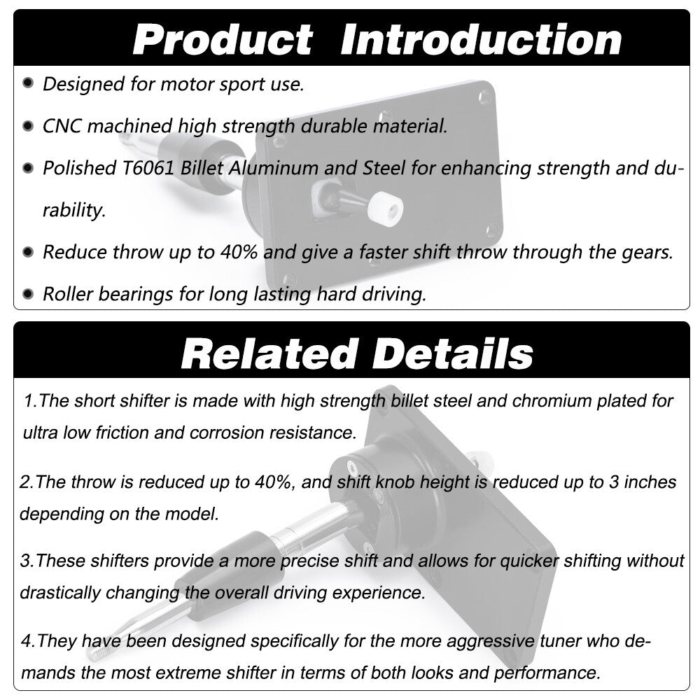 Quick Short Throw Shifter for Nissan 240SX KA24 89-98 RB20 SR20DET S13 S14 S15
