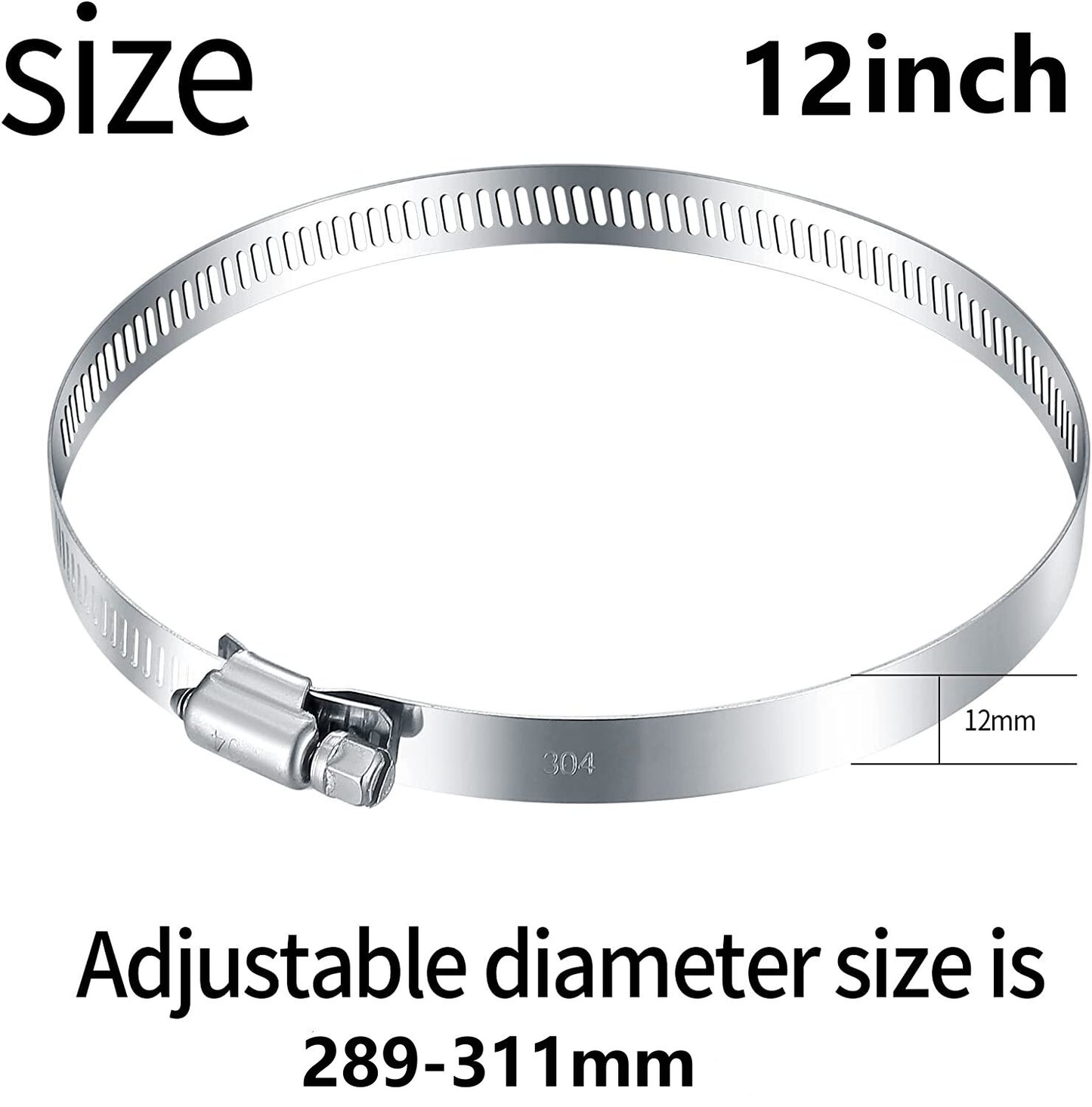 12-inch worm gear hose clamp, pipe clamp, fuel pipe clamp for pipelines