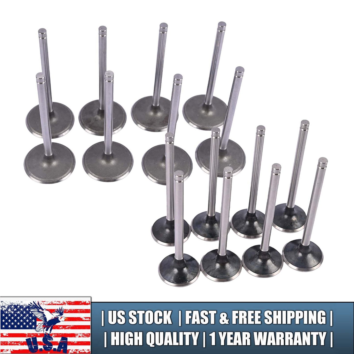 Valve Set 16 For GM LS V8 1999 To 2007 4.8L 5.3L SB International 01934 01935