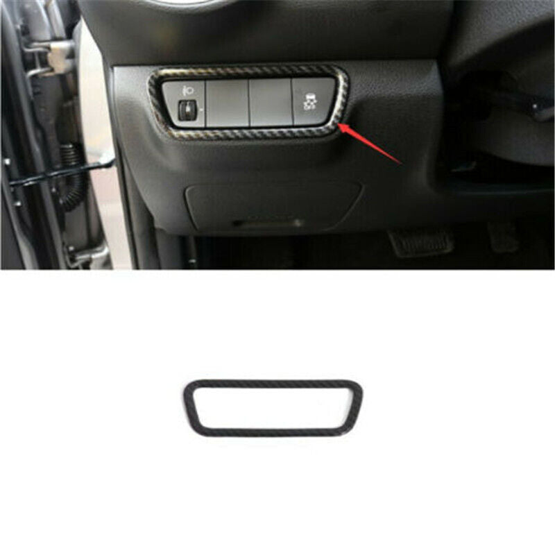 Carbon Fiber Headlight Button Switch Cover Trim for Kia K3 Forte Cerato 2019-22