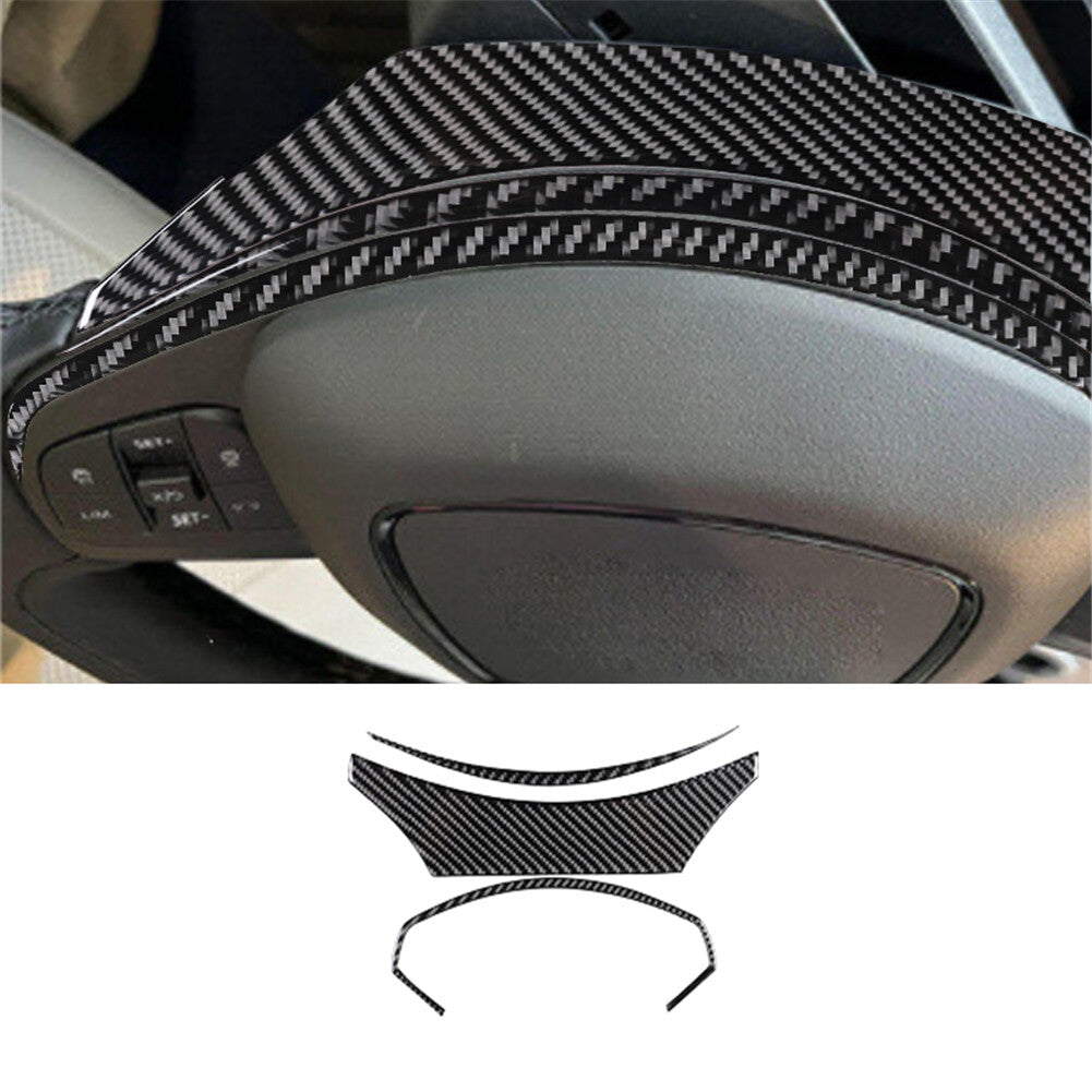 3X Steering Wheel Side Panel Trim Carbon Fiber for Ford for Mustang Mach-E 2021-2022