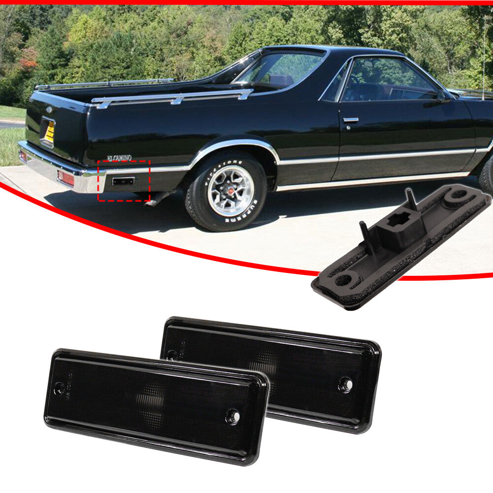 Black rear fender side marker light cover for 1978-1987 El Camino Caballero
