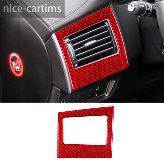 Red Carbon Fiber Steering Wheel Left Air Vent Outlet Cover for Jaguar XF 2009-11
