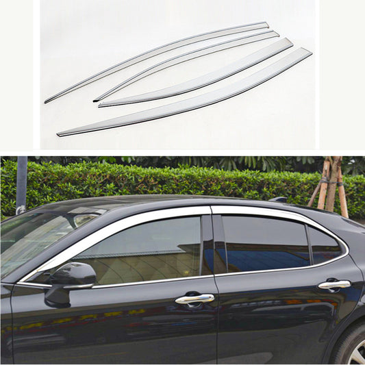 4P Chrome Window Visor Vent Shades Sun Rain Guard for Toyota for Camry 2018-2023 4DR