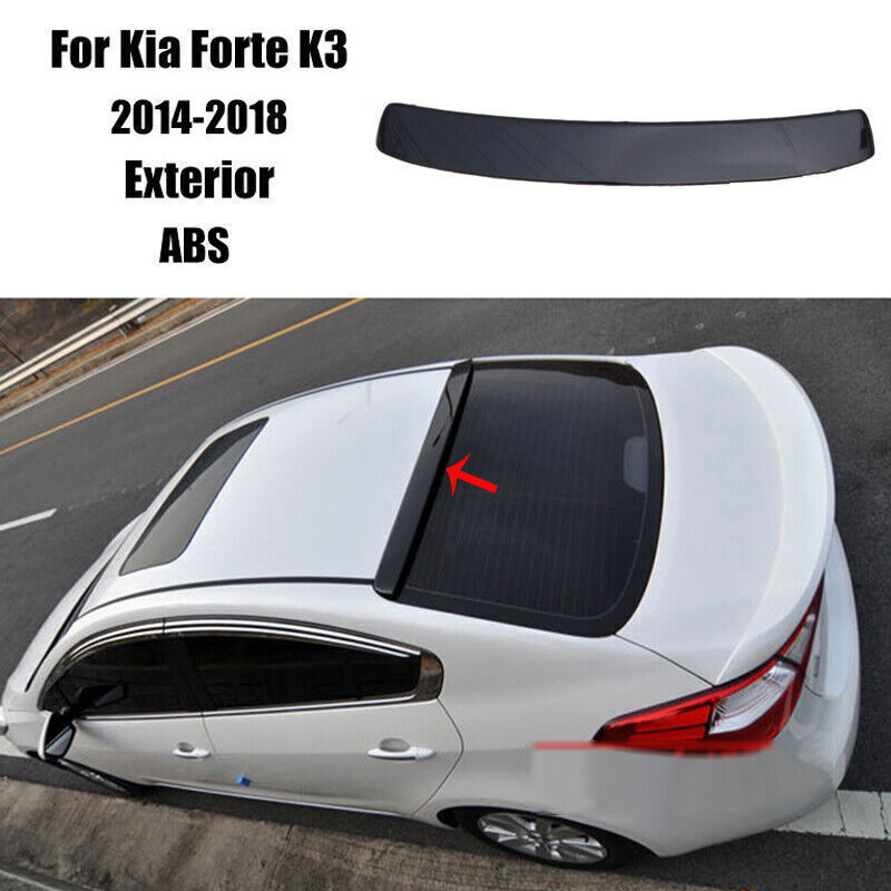 Fit for Kia Forte K3 2014-18 Bright Black Rear Roof Spoiler Tail Lip Wing Bar 1P