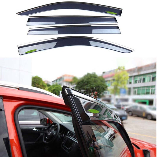 Window Visor Shades Sun Rain Guard Black ABS 2017-2021 Fit for Volkswagen for Tiguan