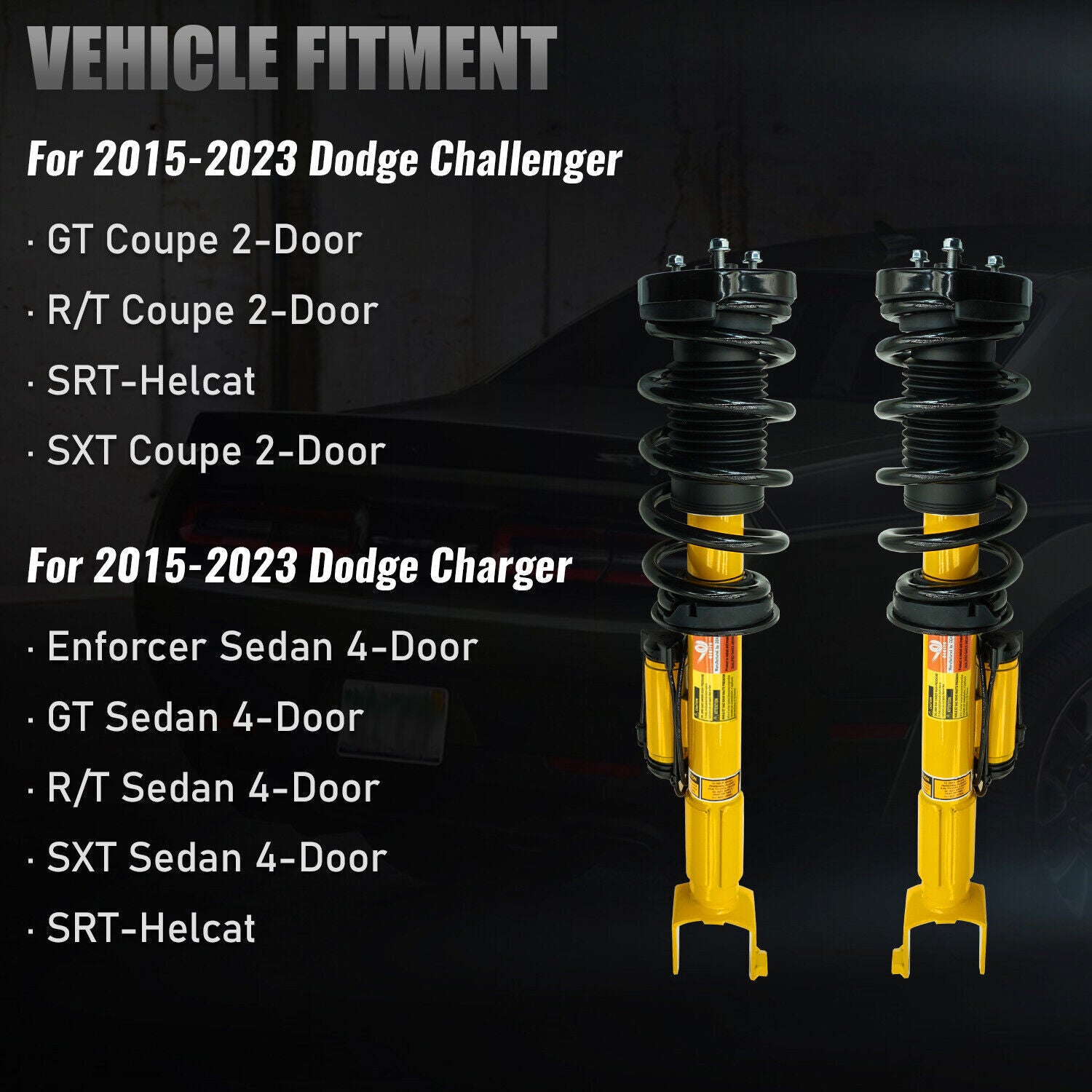 2x Front Shock Struts Assys Magnetic Fit for Escalade Tahoe for GMC for Yukon Denali 2021-24