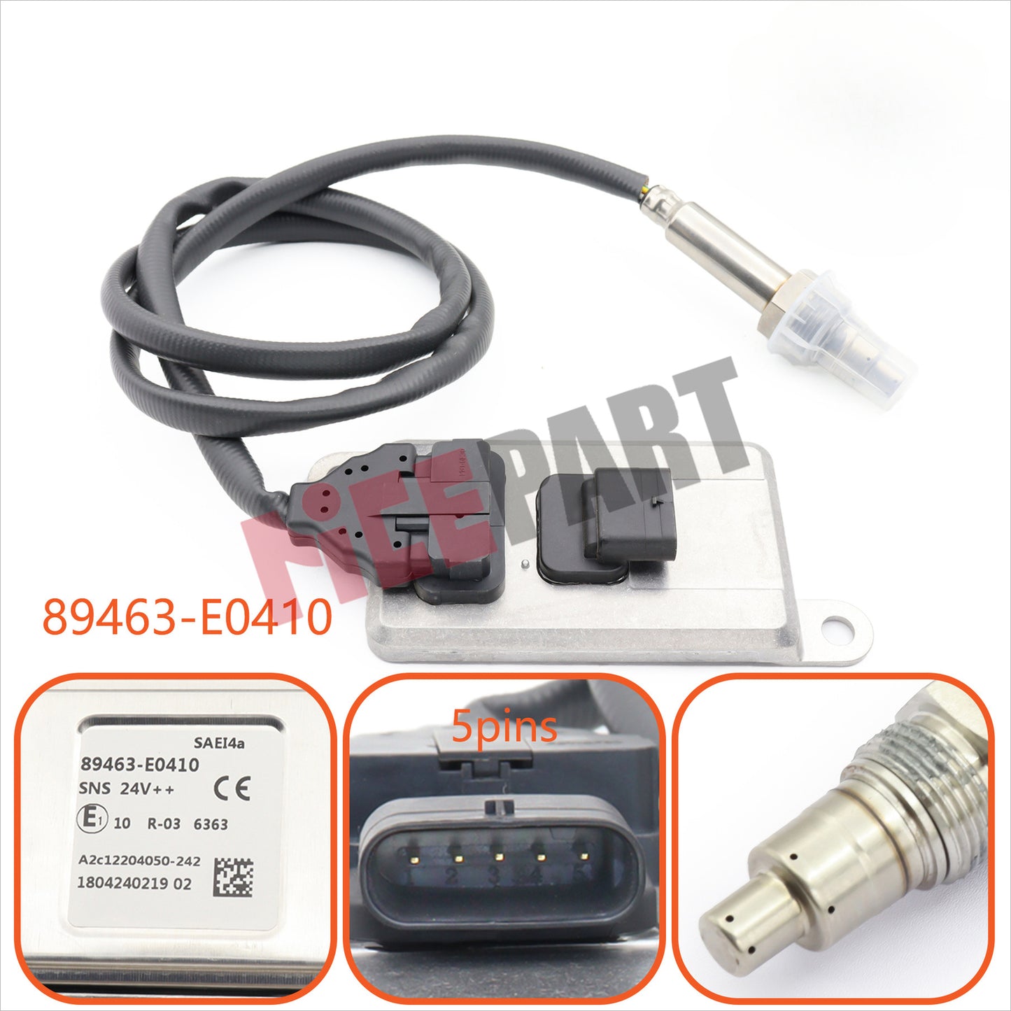 89463E0410 Nitrogen Oxide Sensor 89463-E0410 Compatible with for Hino Trucks 24V