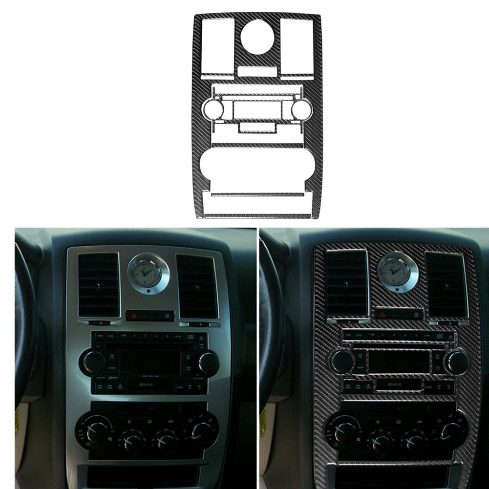 5Pcs Carbon Fiber CD Control Panel Cover Trim TypeB for Chrysler 300 2005-2007