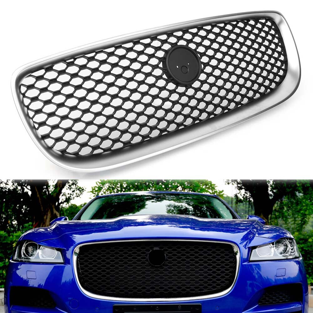 Front Center Grill Grille Matt Black for JAGUAR XE 2015-2018 2016 2017 Auto Car