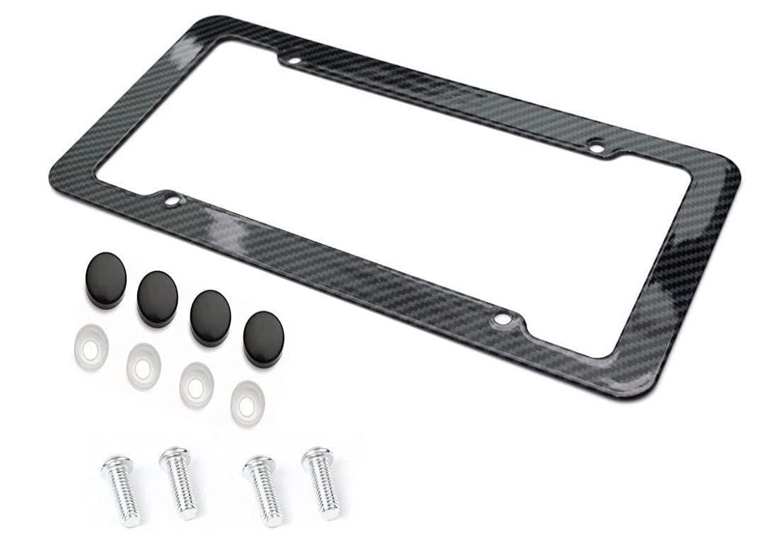 1 piece car license plate frame cover cap trunk black carbon suitable for Hyundai