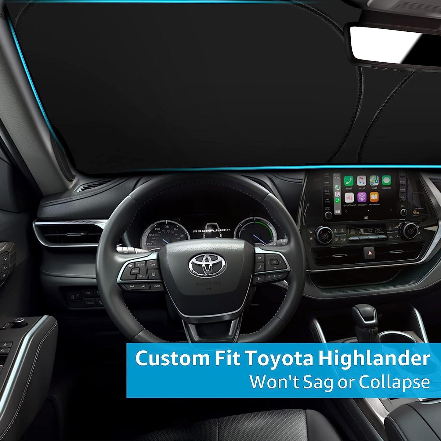 For 2014-2023 for Toyota Highlander Car Windshield Sun Shade Heat Block Screen Cover