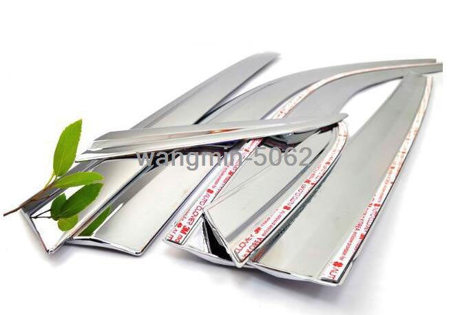 for Mazda 3 Sedan 2014-2018 Chrome Window Wind Visors Rain Guard Vent Deflectors