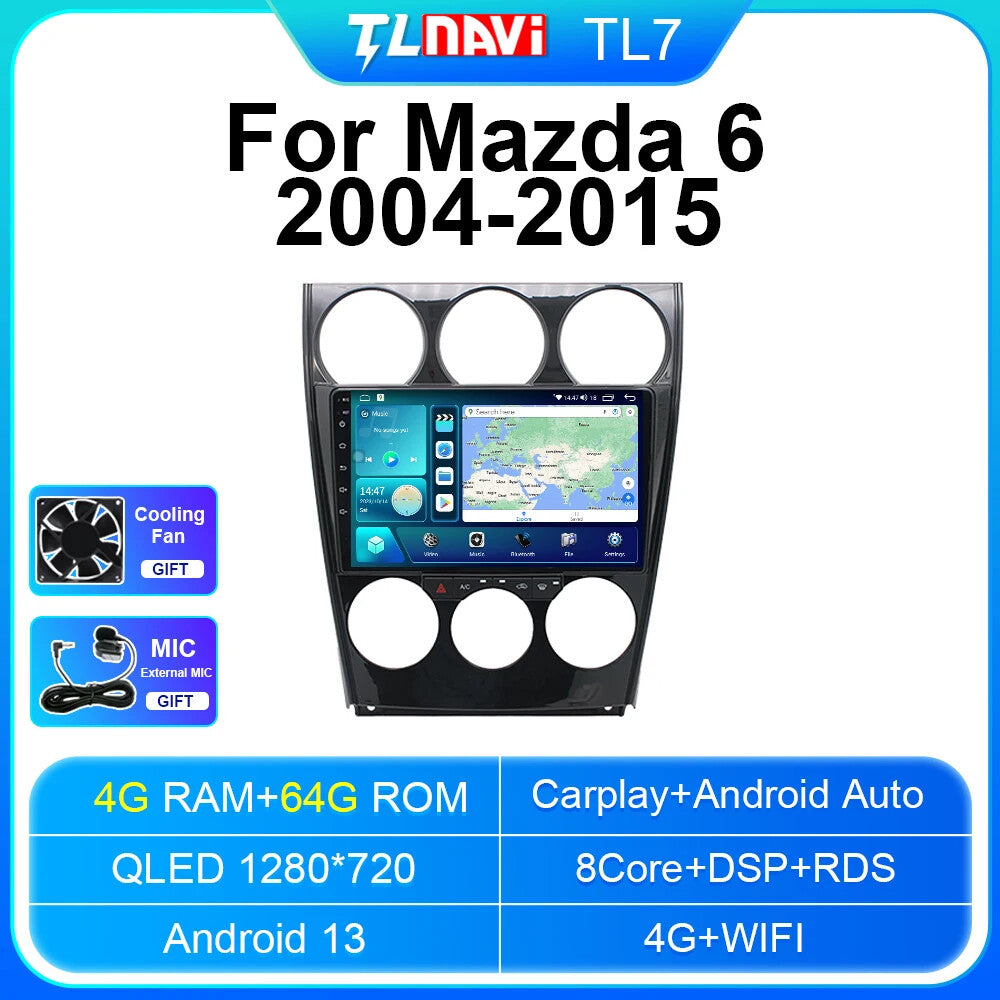 Android Car Radio CarPlay Screen for Mazda 6 2004-2015 GPS Multimedia Player DSP
