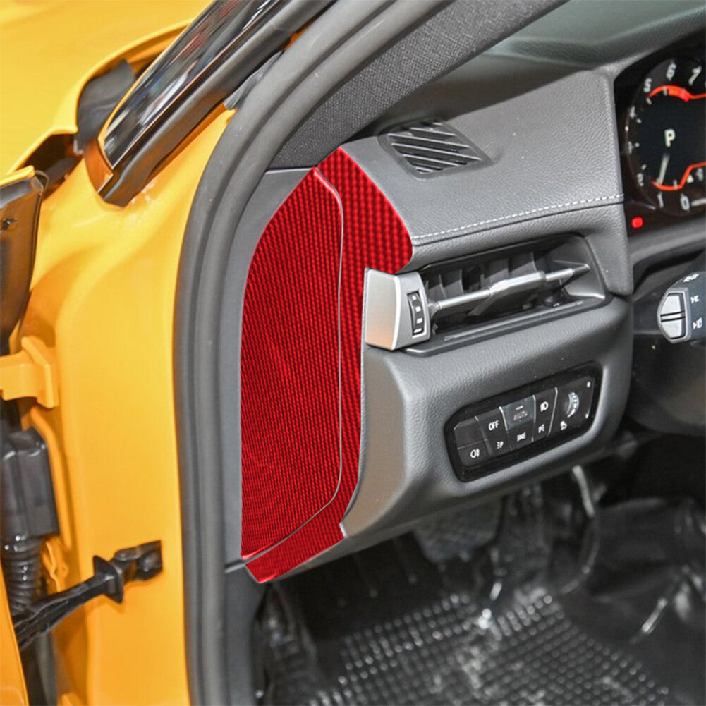 4Pcs Red Carbon Fiber Interior Door Anti-collision Cover Trim for Toyota Supra