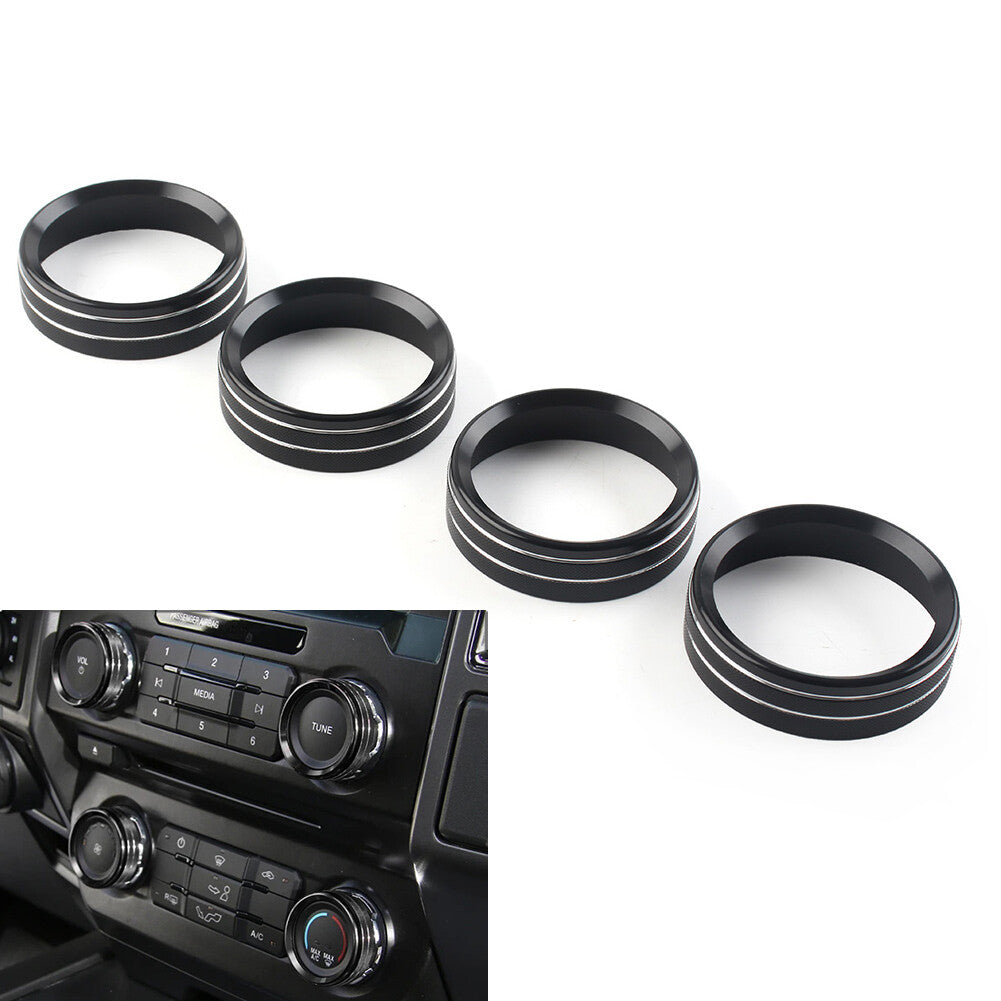 Air Conditioner Switch Button Ring Knob Trim Fit for Ford F150 XLT 2015-2020 Black