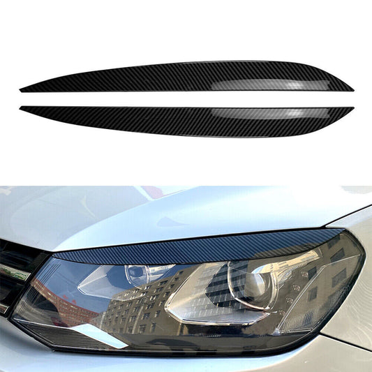 2x Front Fog Light Lamp Eyebrow Cover Trim for VW Touareg 2010-2018 Carbon Fiber