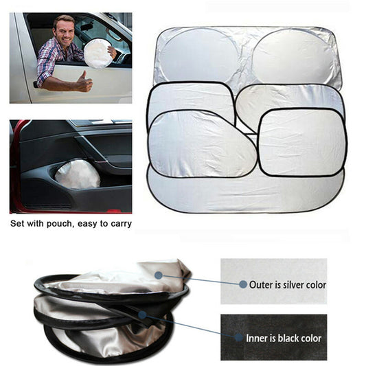 6P Car Block Front Window Sunshade Sun Shade Visor Windshield Cover Protect Film
