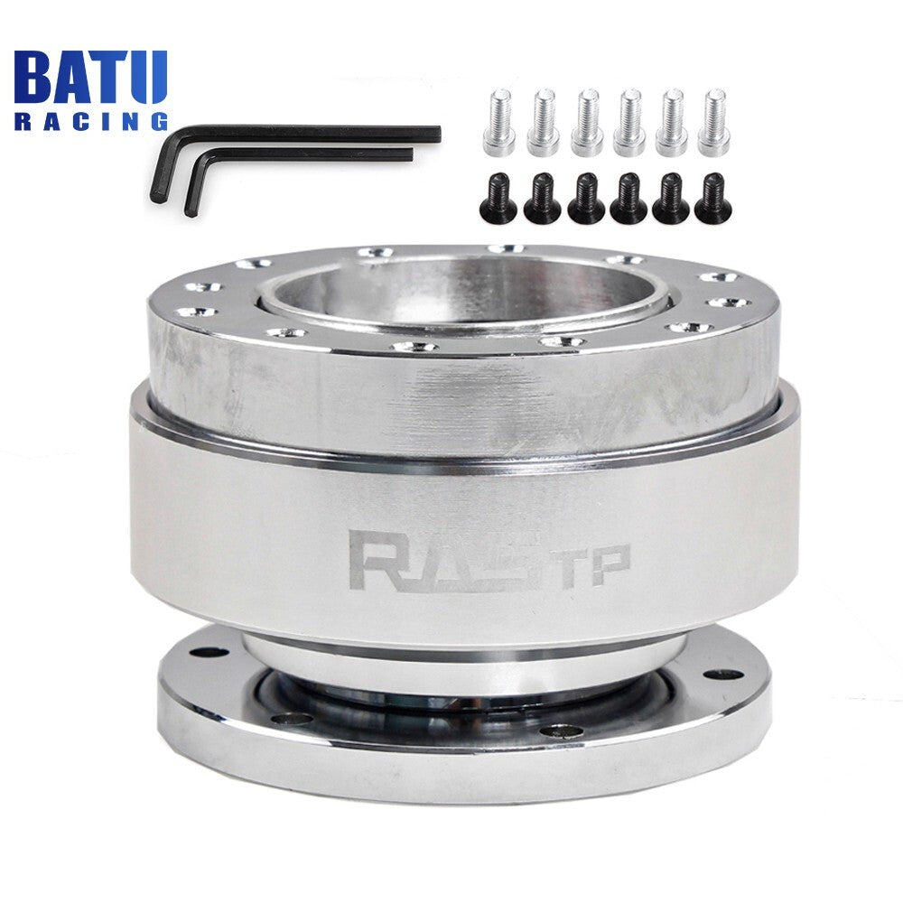 Silver Universal Car Steering Wheel Ball Quick Release Hub Adapter Snap Off Kit