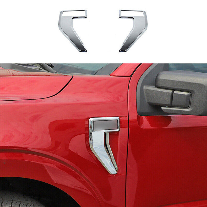 for Ford F150 F-150 2021-2023 Chrome Fender Trim Strip Side Emblem Cover Decor