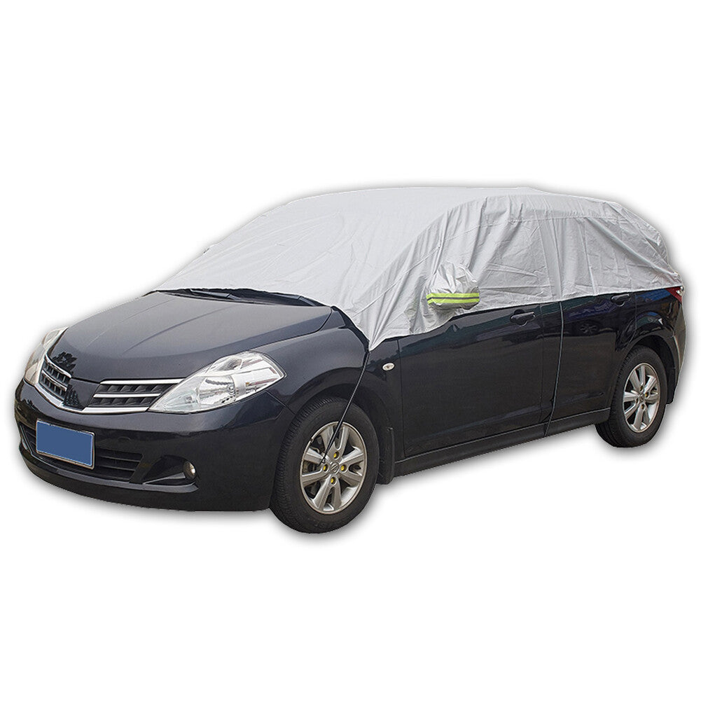 210T Half Car Cover Sun UV Dust Rain Resistant Protection Hatch-Back Waterproof
