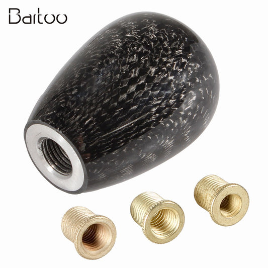 Black Real Carbon Fiber Car Universal Handle Gear Stick Shift Knob Shifter Lever