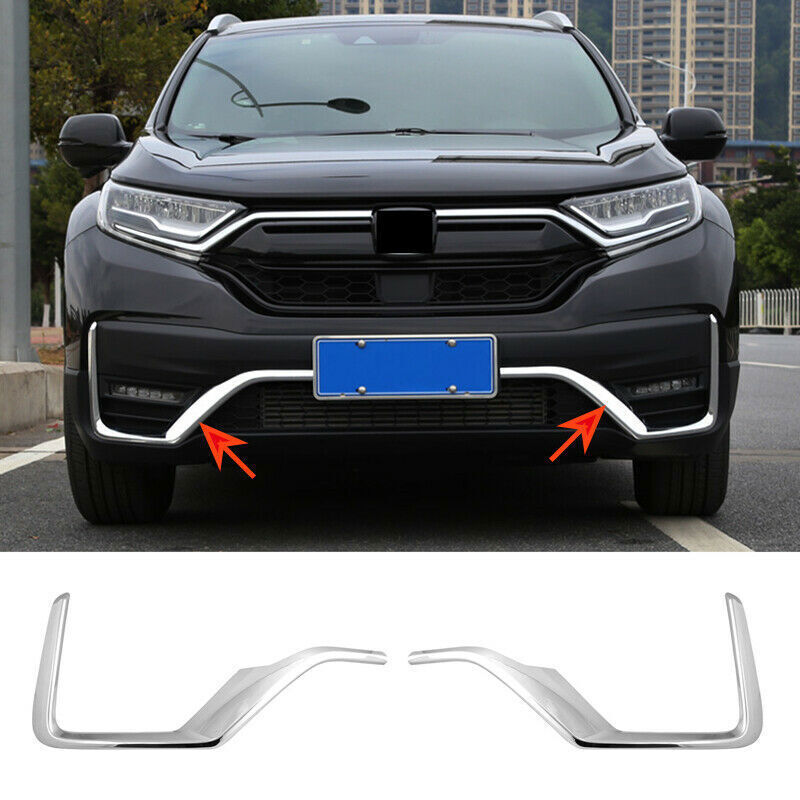 for Honda CR-V 2020-2022 Chrome ABS Front Bumper Fog Light Strips Moulding Cover