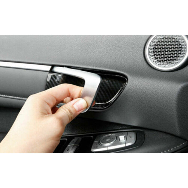 for Hyundai Sonata 2020-2023 Carbon Fiber Interior Door Bowl Cover decor Trim 4x