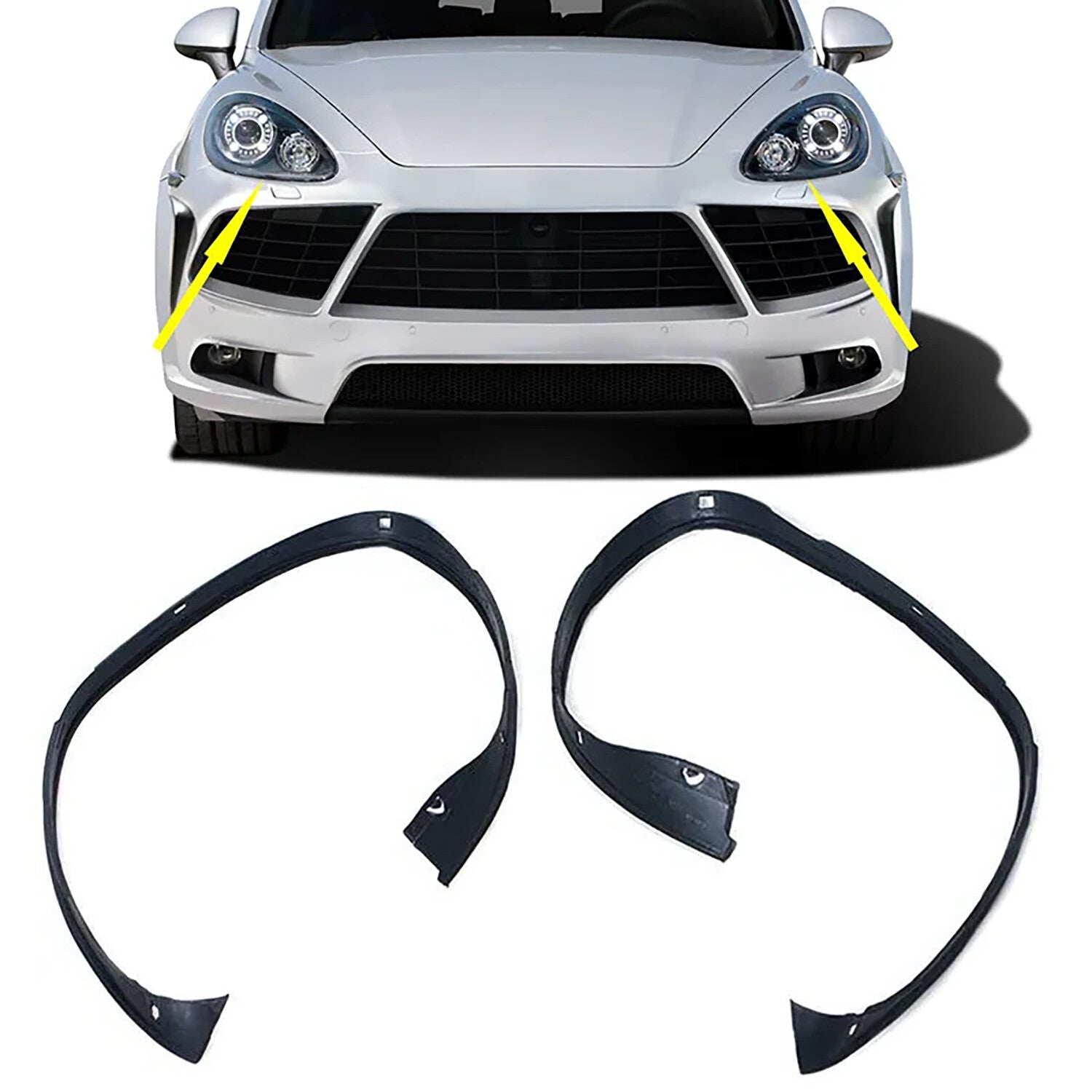 2X for Porsche for Cayenne 2011-2014 Rubber Sealing Trim Headlamp Decorative Strip