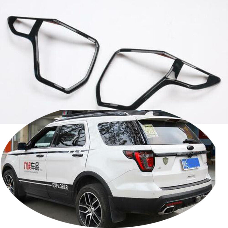 2pcs for Ford Explorer 2016 -19 Glossy black Tail Rear Light Lamp Cover Trim 2x