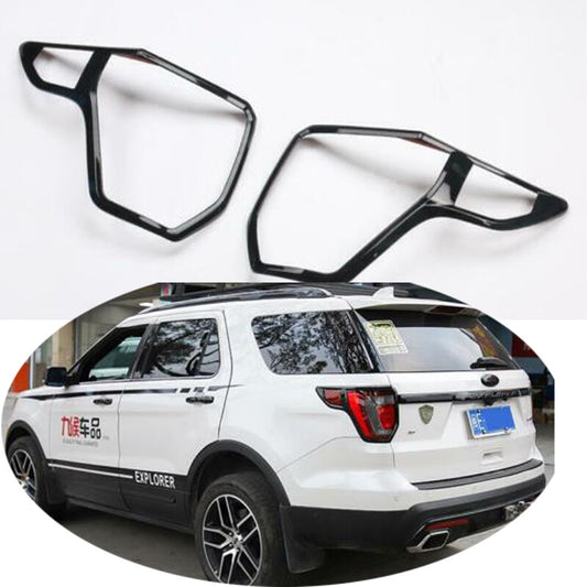 2pcs for Ford Explorer 2016 -19 Glossy black Tail Rear Light Lamp Cover Trim 2x