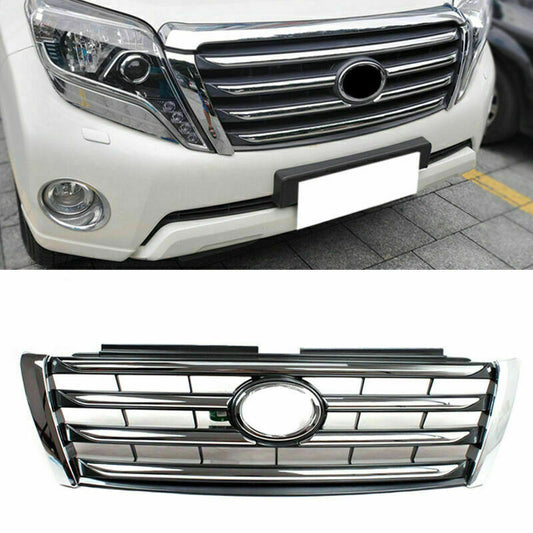 for Toyota Prado 2014-17 Chrome ABS Front Grille Grill Horizontal Cover Replace