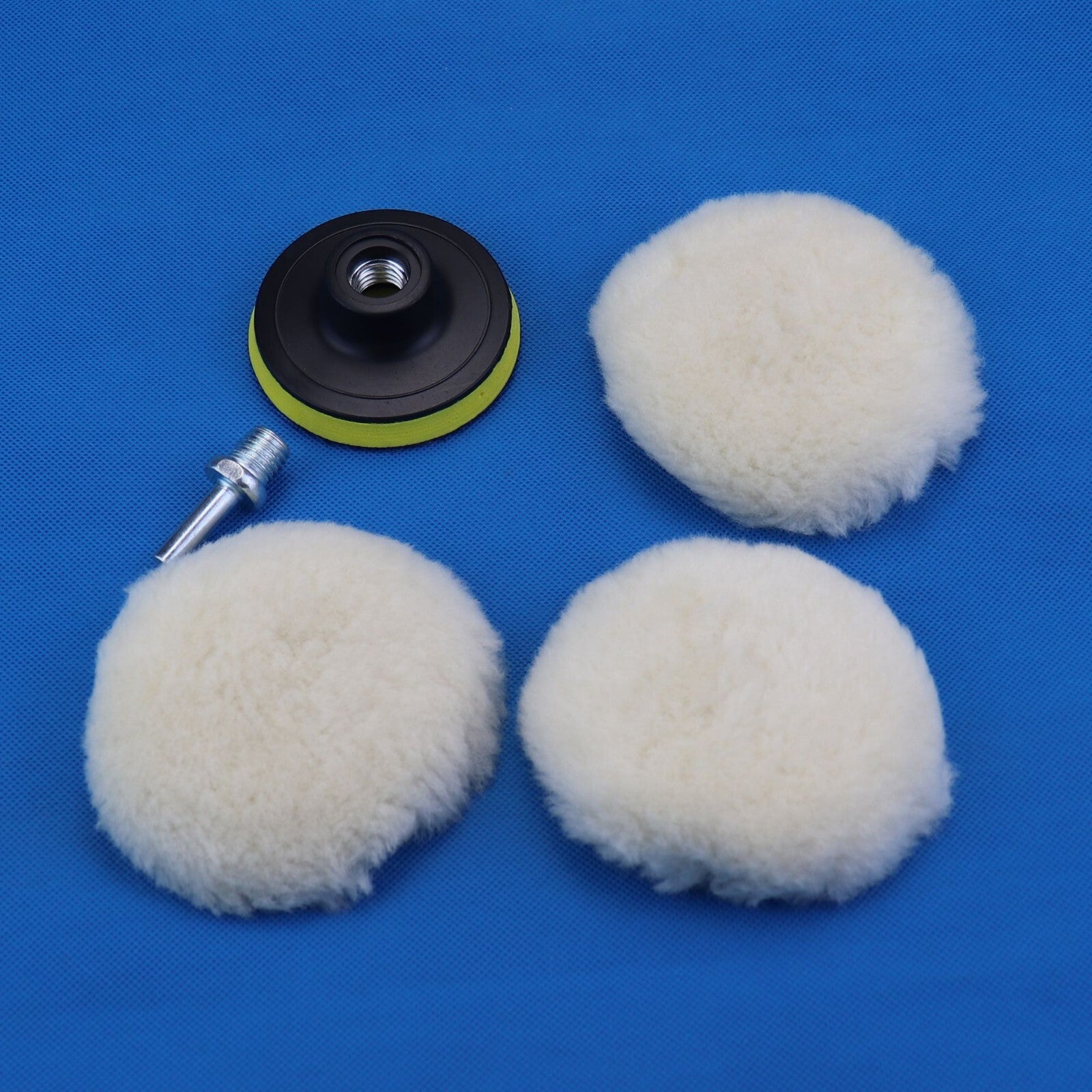 5Pcs For Car Polisher Drill Adapter Buffing Polishing Pad Wool Wheel Mop Kit 3in
