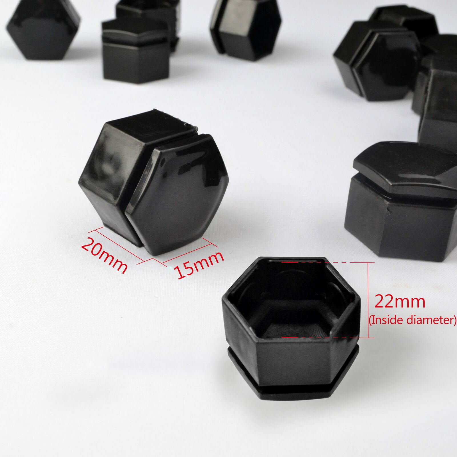 20x 22mm Black Car Wheel Nut Bolt Cover Cap for Land Rover for Range Rover for Vauxhall