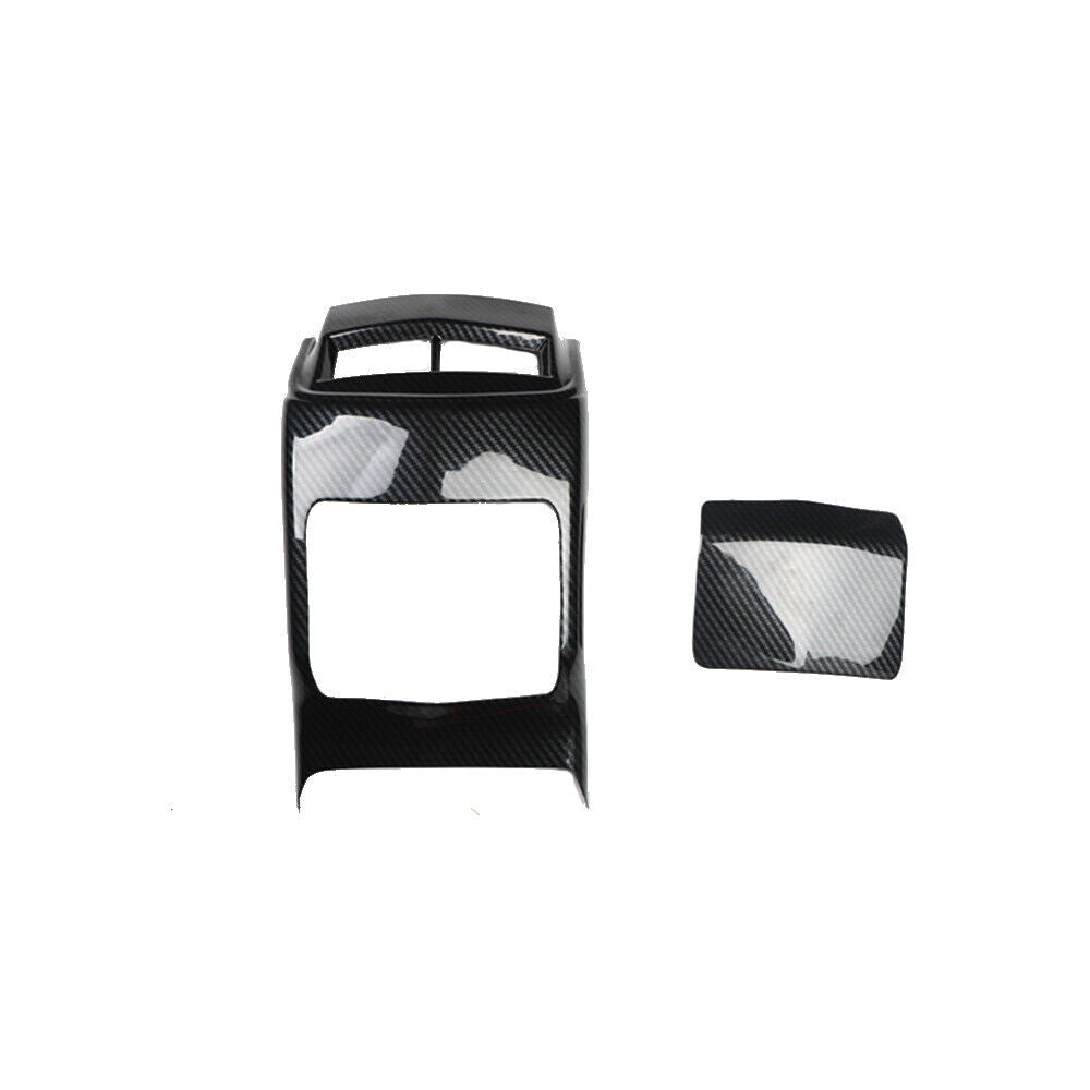 Rear Air Outlet Vent Frame Trim Inner for Cadillac XTS 13-17 Black Carbon Fiber