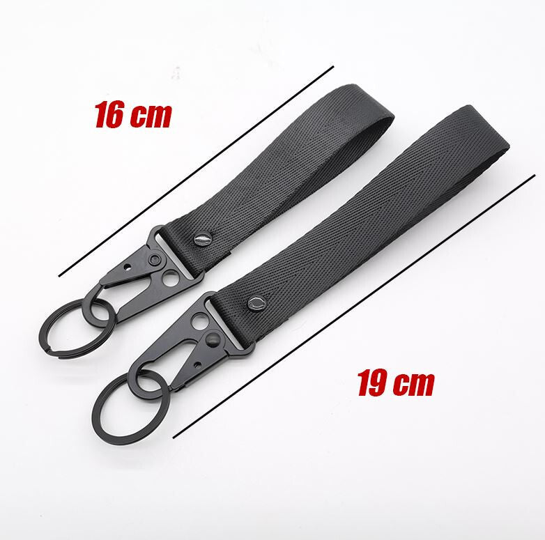Car keychain/ring with lanyard, black, 19cm, suitable for Honda and for Acura .