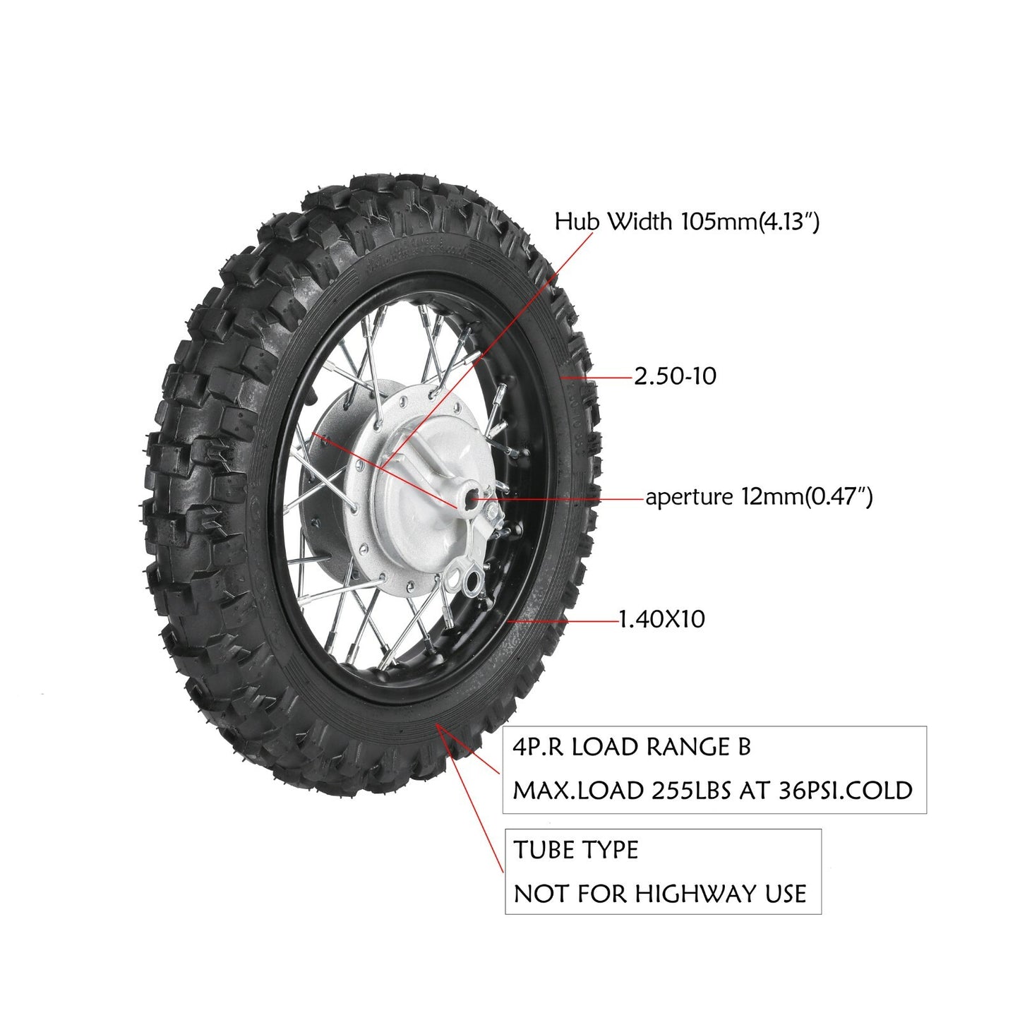 2.50-10 Front Wheel Tyre +Front Fork Triple Kit for CRF50 PW50 Pit Pro Dirt Bike