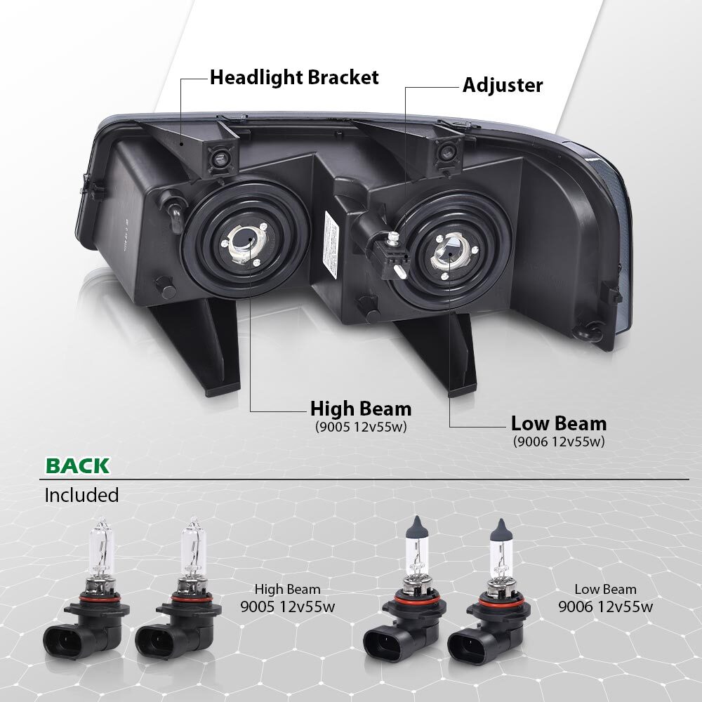 Chrome/smoked headlights suitable for Chevrolet Express for GMC Savana Van 2003-2019