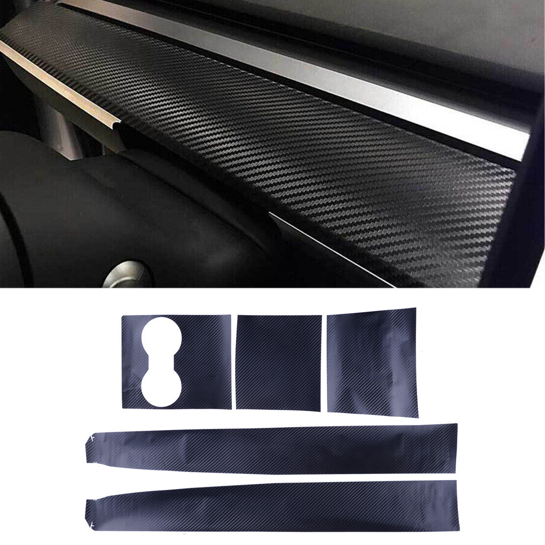 1set Dashboard Center Console Panel Sticker Cover Trim Fit for Tesla Model 3
