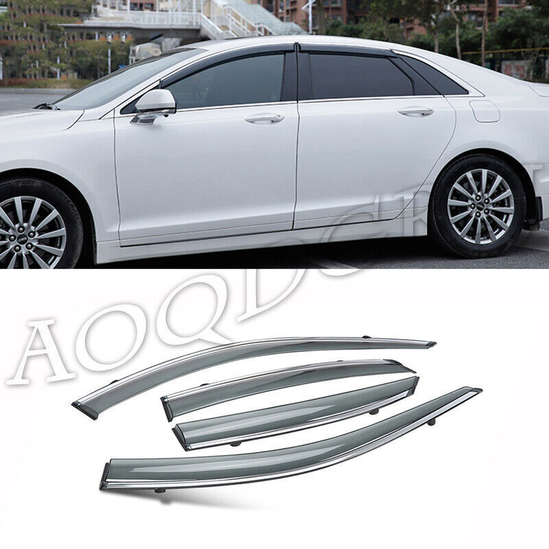 for Lincoln MKZ 2013-2019 car Window Visors Sun Rain Guard Deflectors W/Chrome