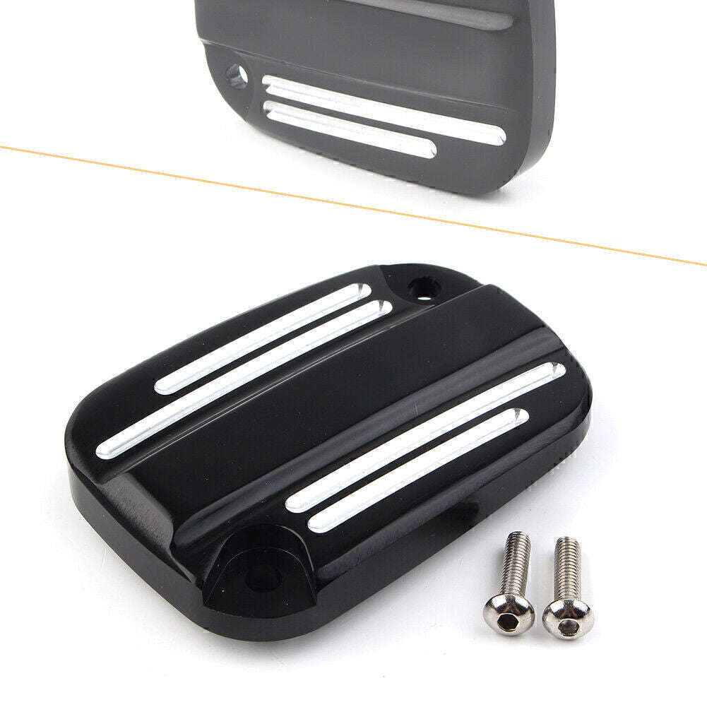 Front Stripe Brake Master Zylinder Cover Cap for Harley Touring 08-Trike 09-13