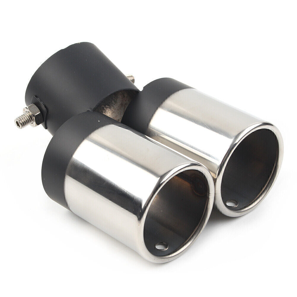 Universal Dual Car Stainless Steel Rear Exhaust Pipe Tail Muffler Tip Accessorie