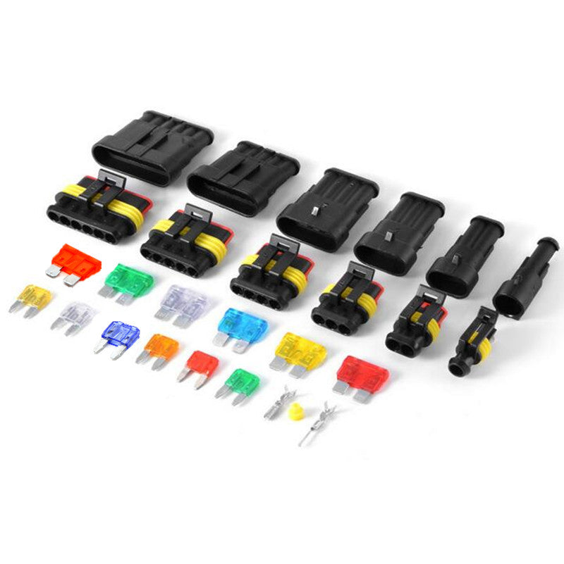 Car Waterproof Electrical 1/2/3/4/5/6Pin Wire Way Connector Terminal Blade Fuses