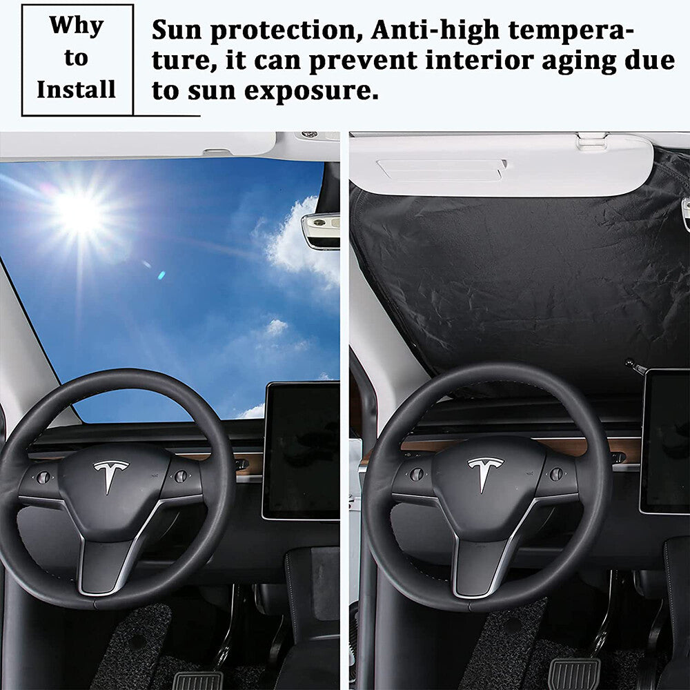 Custom Fit for Tesla Model 3 Y 2017-2023 Car Windshield Sun Shade Shield Cover