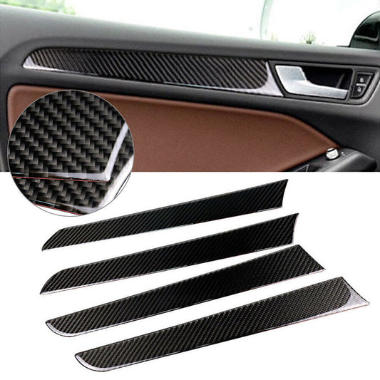 for Audi A4 B8 2009-2016 4x Carbon Fiber Interior Door Panel Cover Trim Sticker